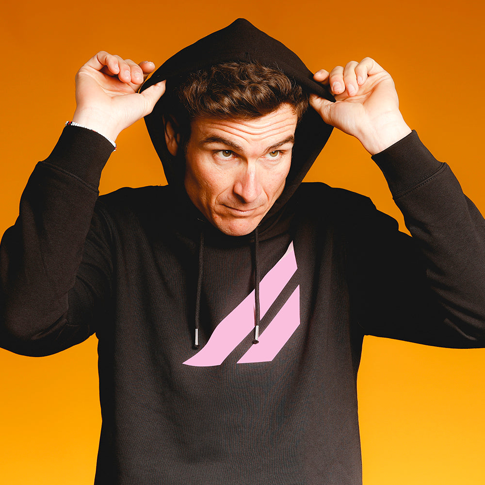 Black hooded sweatshirt